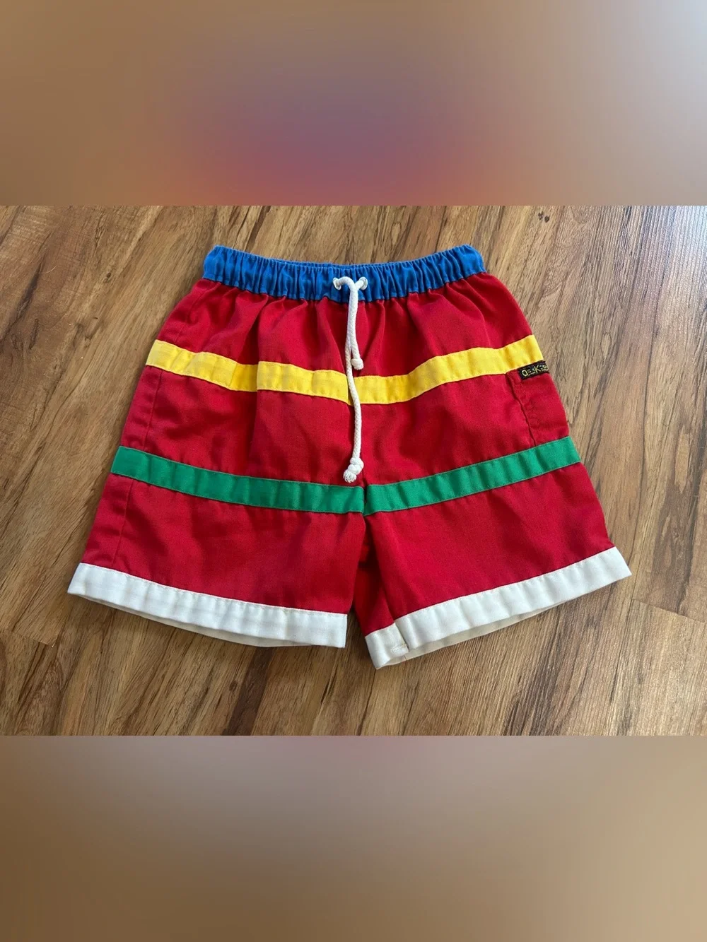 Vintage 90s Oshkosh Striped Made In USA Pull On Shorts Kids Size 6